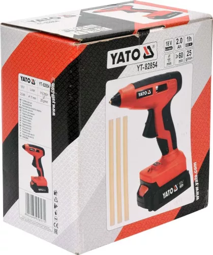 Yato akkus ragasztópisztoly 11 mm 18 V Li-Ion (1 x 2,0 Ah akku + töltő)
