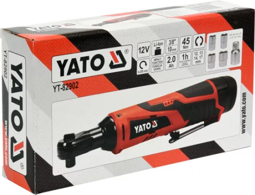 Yato akkus sarok ütvecsavarozó 3/8" 45 Nm 12 V Li-Ion (1 x 2,0 Ah akku + töltő)