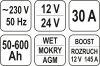 Yato Akkumulátor töltő 12-24 V / 30 A / 50-600 Ah