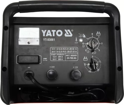 Yato akkumulátor töltő-indító 12-24 V / 360 A / 20-700 Ah
