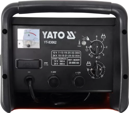 Yato akkumulátor töltő-indító 12-24 V / 540A / 20-800 Ah