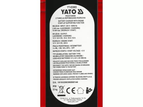 Yato akkumulátor töltő 2-10 Ah