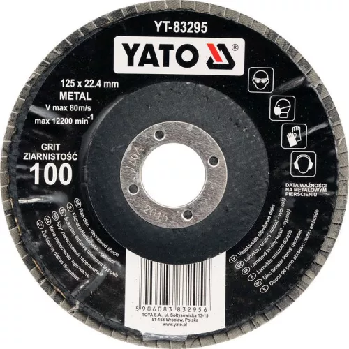 Yato lamellás csiszolókorong döntött 125 x 22,2 mm / P60