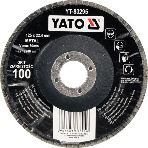 Yato lamellás csiszolókorong döntött 125 x 22,2 mm / P80