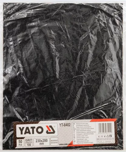 Yato vízálló csiszolópapír A4 230 x 280 mm / P100