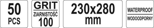 Yato vízálló csiszolópapír A4 230 x 280 mm / P100