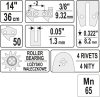 Yato láncfűrész láncvezető 14" 3/8" 1,3 mm