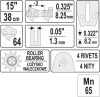 Yato Láncfűrész láncvezető 15" 0,325" 1,3 mm