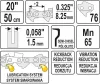 Yato láncfűrész lánc 20" 0,325" 1,5 mm 76 szem