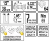Yato láncfűrész lánc 15" 0,325" 1,3 mm 64 szem