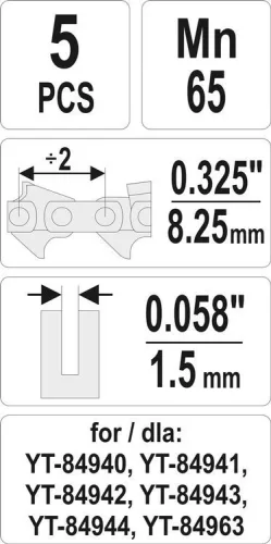 Yato láncfűrész láncszem 0,325" 1,5 mm (5 db/cs)