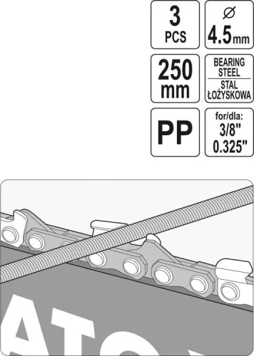 Yato kerek láncreszelő vezetővel és nyéllel 4,5 mm
