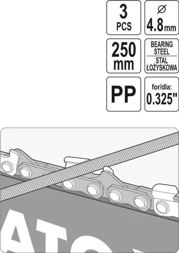 Yato kerek láncreszelő vezetővel és nyéllel 4,8 mm