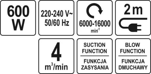 Yato elektromos lombfúvó-szívó 600 W