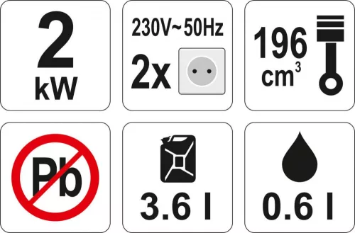 Yato áramfejlesztő 2500 W 196 cm3