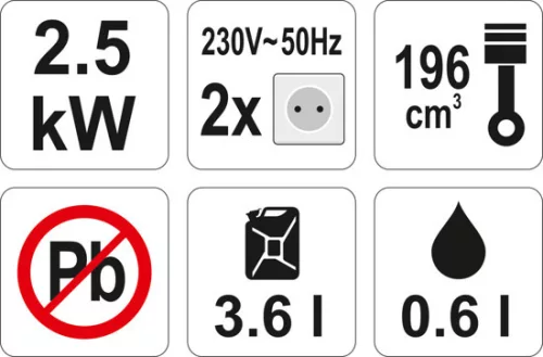 Yato áramfejlesztő 2700 W 196 cm3