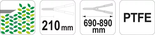Yato sövényvágó olló teflonos, teleszkópos 690-890 mm
