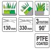 Yato fűnyíró olló 330mm forgatható (3 pozíció 90° )